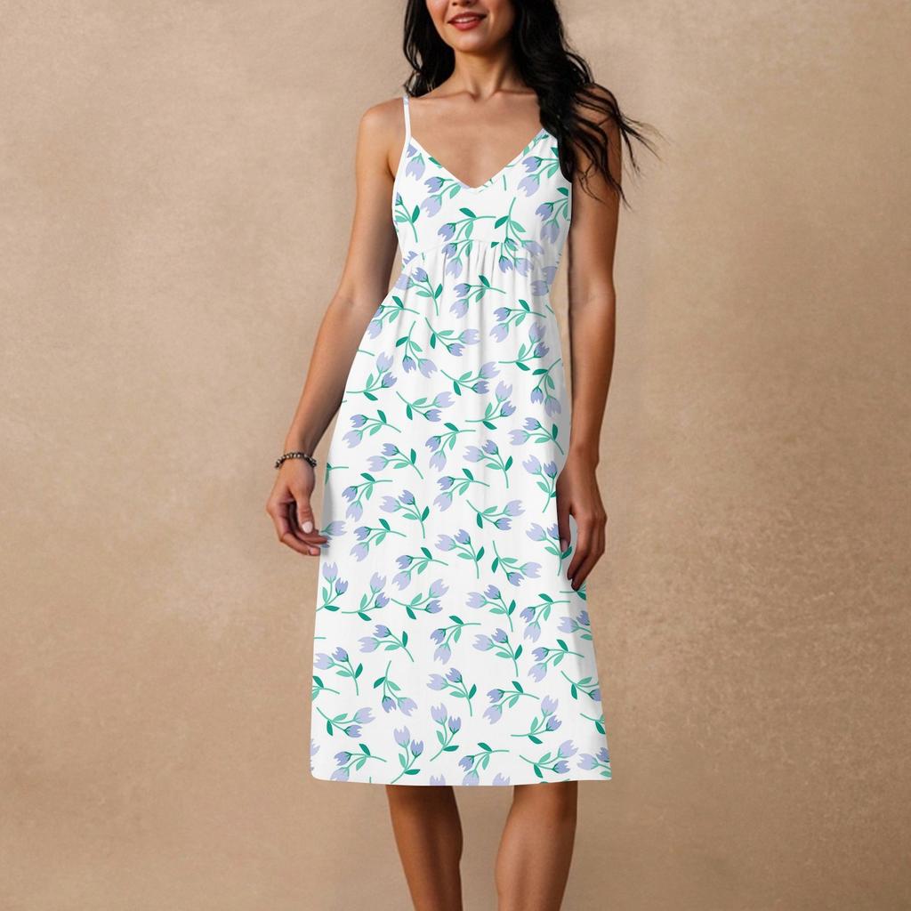 Dámské špagetové šaty bez zad s mašlí, volné, ležérní, plážové, prázdninové, letní šaty