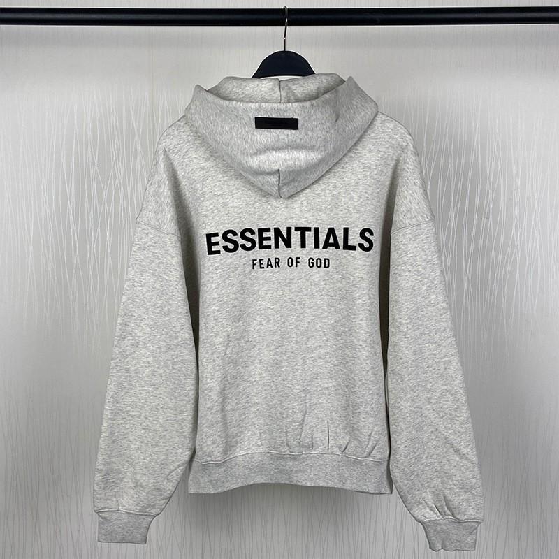 FOG ESSENTIALS Flocked Pullover Hoodie Mens Casual Sweatshirt Youth Streetwear