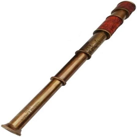 Marine Nautical Hand Pirate Brass Carving Telescope Comes With Leather Box
