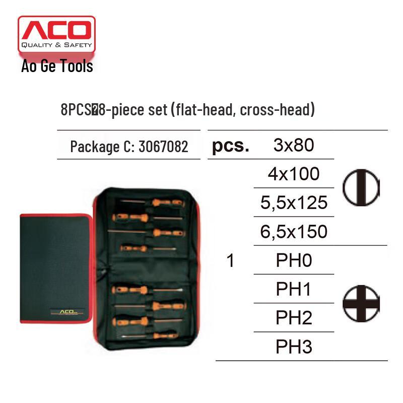 ACO 8-Piece Screwdriver Set 8-piece