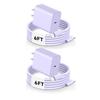 Xiaomi 4 Pack Charger Fast Charging,USB C Wall Charger, 20W Type C Wall Charger Block with 6FT USB C To L Cable For iPhone 17 For iPad