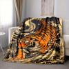 1Pc Tiger Motion Art Flannel Blanket, Soft And Comfortable, Casual Warm, Camping Travel, Christmas, Halloween Xmas Gift. G1166