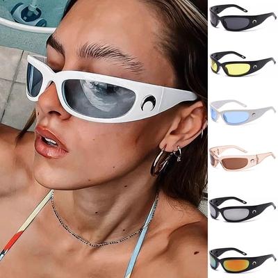 New Arrival Moon Rectangular Trend Sunglasses Women Man Cycling Outdoor Sports Vintage Hip Hop Punk UV400