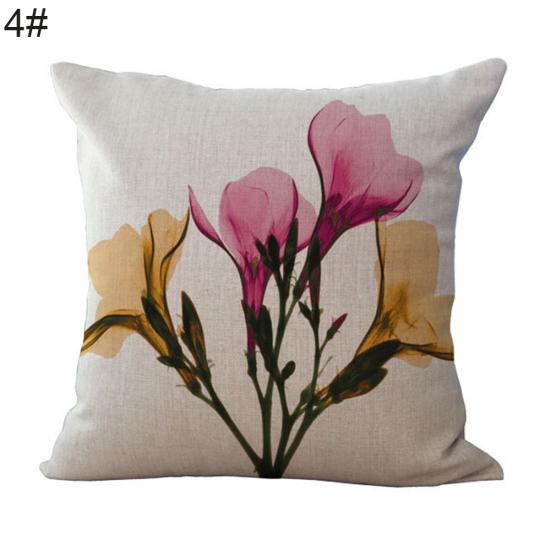 

Современные цветы льняная наволочка наволочка поясная домашняя комната декор дивана 4#