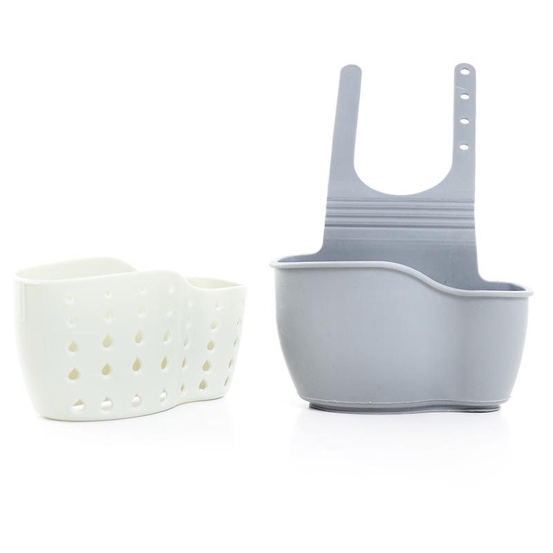 Double-Layer Sink Sponge Organizer and Hanging Drain Basket
