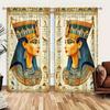 2 Panels Egyptian Mural Pattern Window Curtains   Versatile Design Suitable for Any Style   Creating a Peaceful Living Space