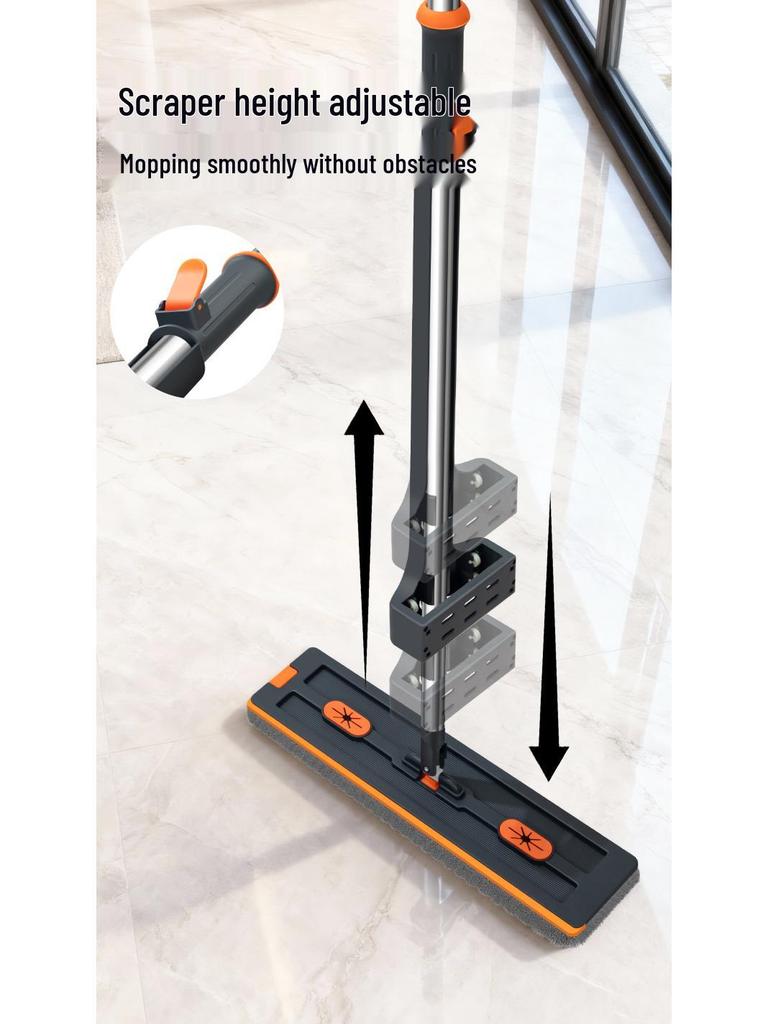 2026 Chenille Flat Mop: Hands-Free, Wet & Dry One-Wipe Clean with Replaceable Cloth