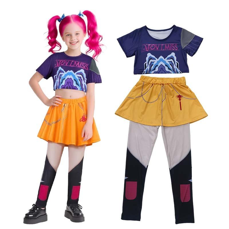 Anime K-Pop Mira Rumi Zoey Cosplay Costumes Girl Halloween Stage 3D Printed Pattern Role Play Clothes