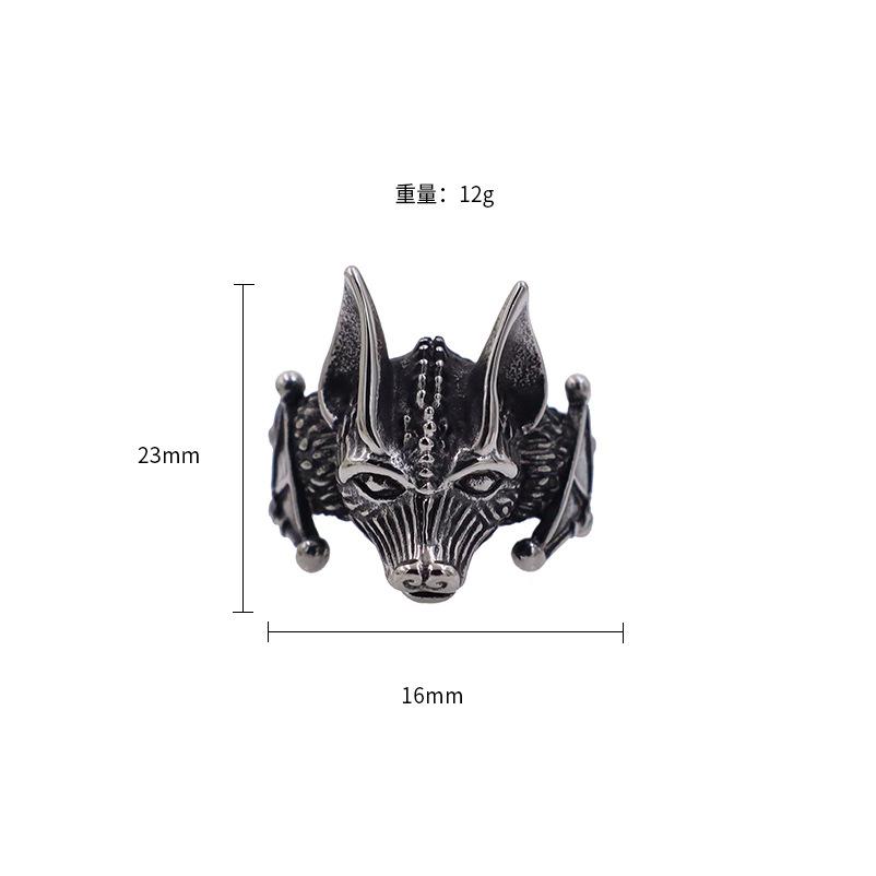 Chiba Retro Old Fox Head Personalized Animal Ring, Hipster Punk Ring Jewelry