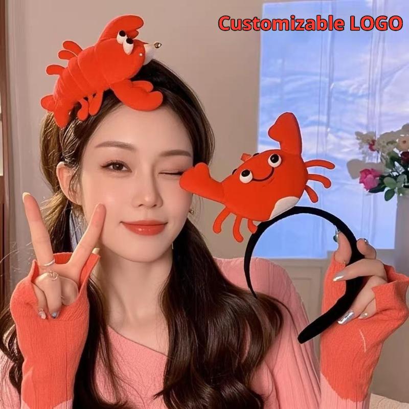 Cute Funny Wash Face Party Performance Prop Female Headwear Cartoon Headdress Crab Hair Hoop Lobster Headband