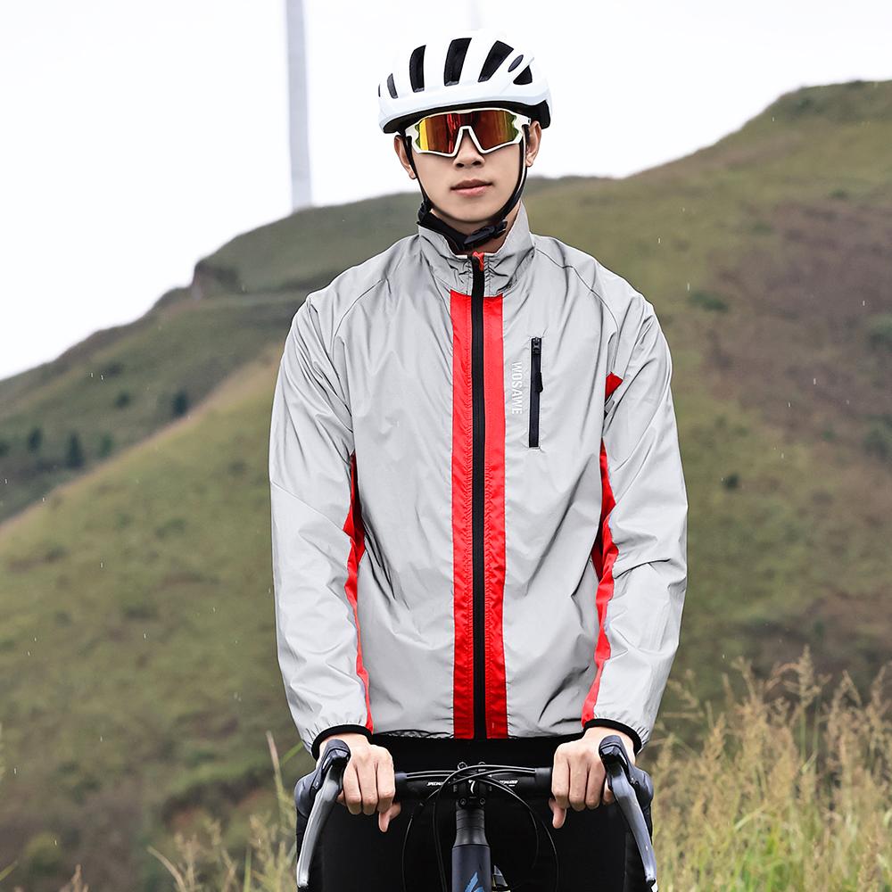 Wosawe Cycling Jacket Windproof MTB Bike Reflective Hi Viz Tops Coat