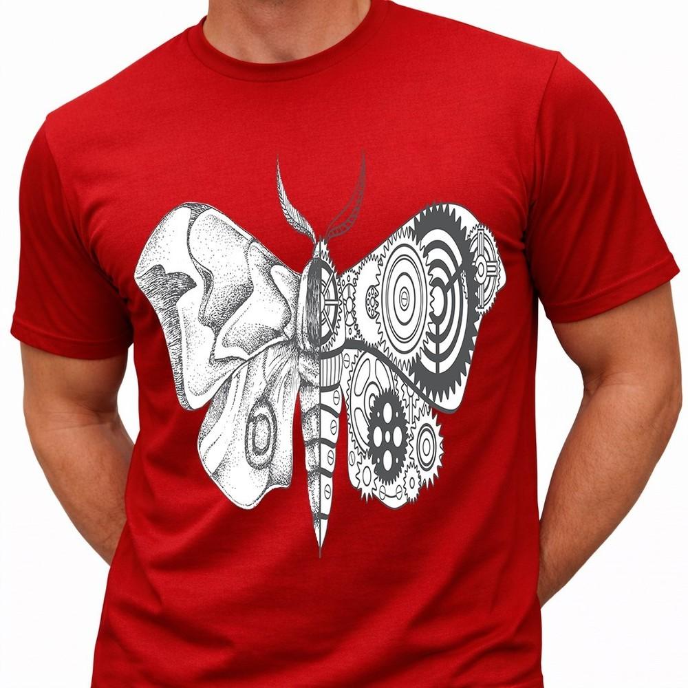 Steampunk Skull Moth TShirt Gothic Punk Tee Alternative Rock Biker Top New S