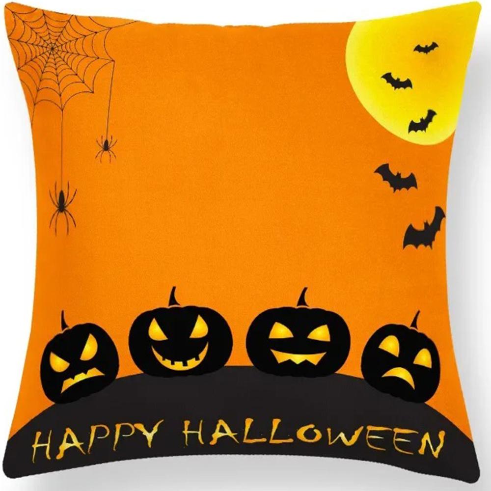 Halloween Dekorativt Kuddfodral Sött Spöke Pumpa Kattmönster Kuddfodral Lämpligt för Hem Vardagsrum Soffa Rum