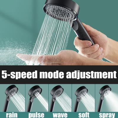 Soffione doccia ad alta pressione Turbo completo per doccia 5 stampi manopole Soffione doccia a risparmio Accessori da bagno