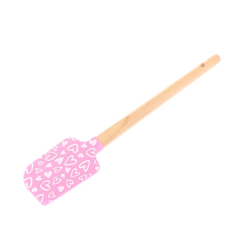 Dřevěná rukojeť Silikonová špachtle Škrabka Hladítko Hladší Nástroj na pečení dortů Krém