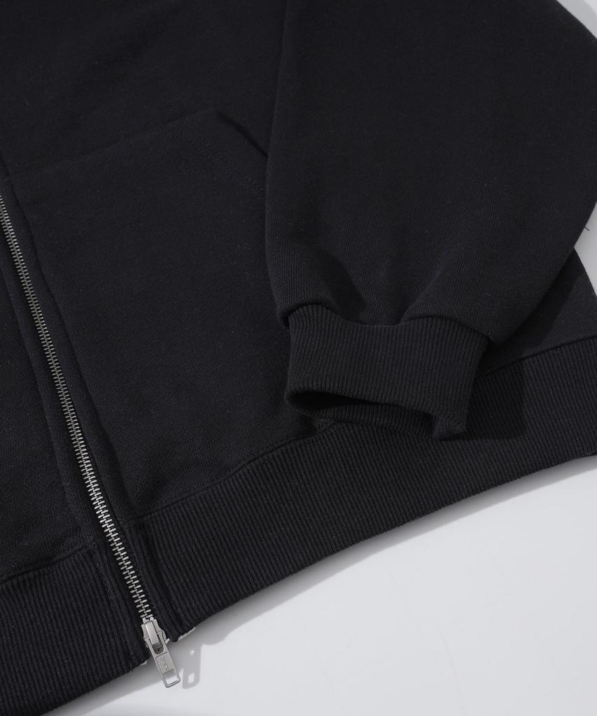 Fp142 Meteor Heavyweight Crumble Zip-Up Hoodie Black Sjhd1392