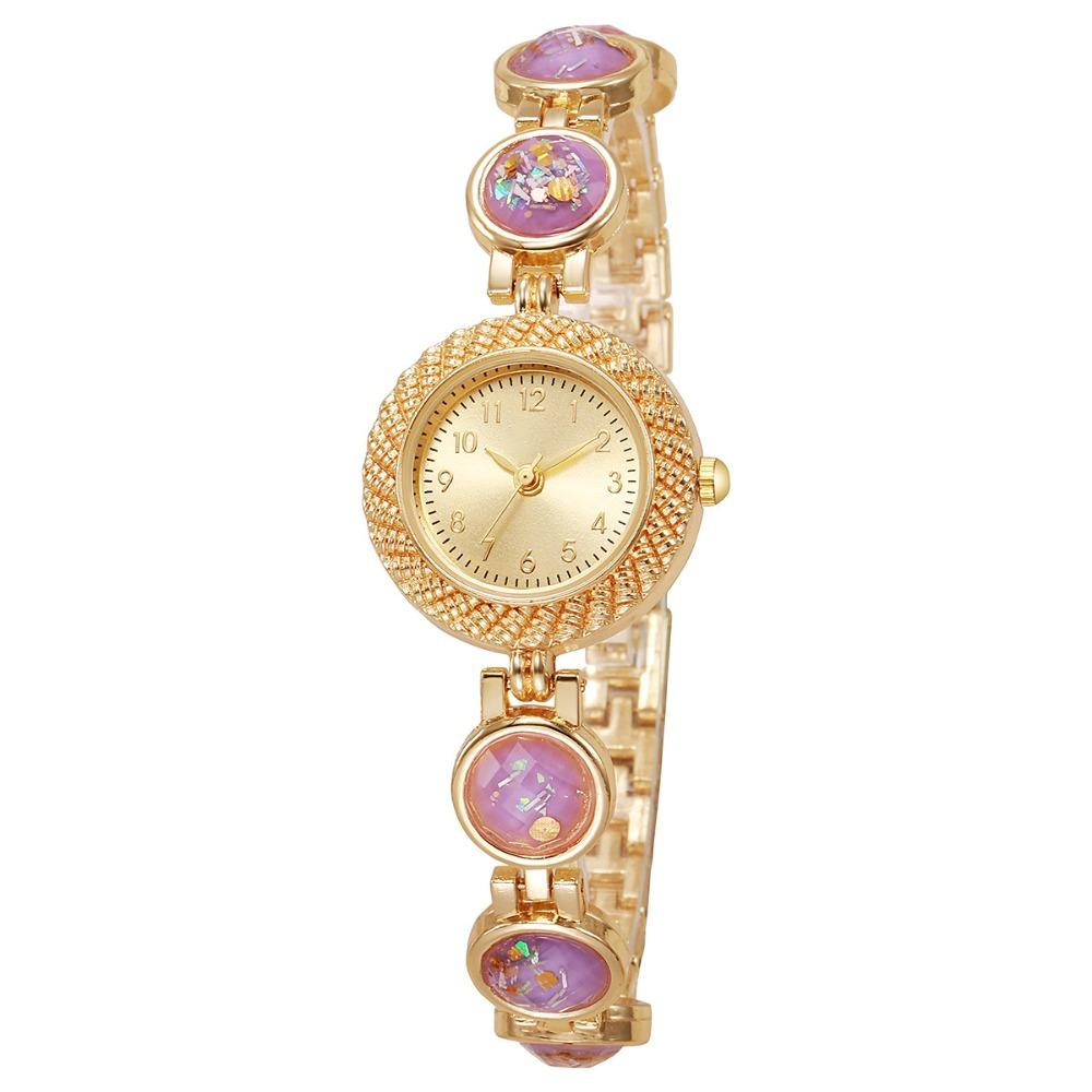 Green Jewelry Rhinestone Quartz Bracelet Watch Heart Bracelet Luxury Quartz Watch  Festive Occasion фиолетовый