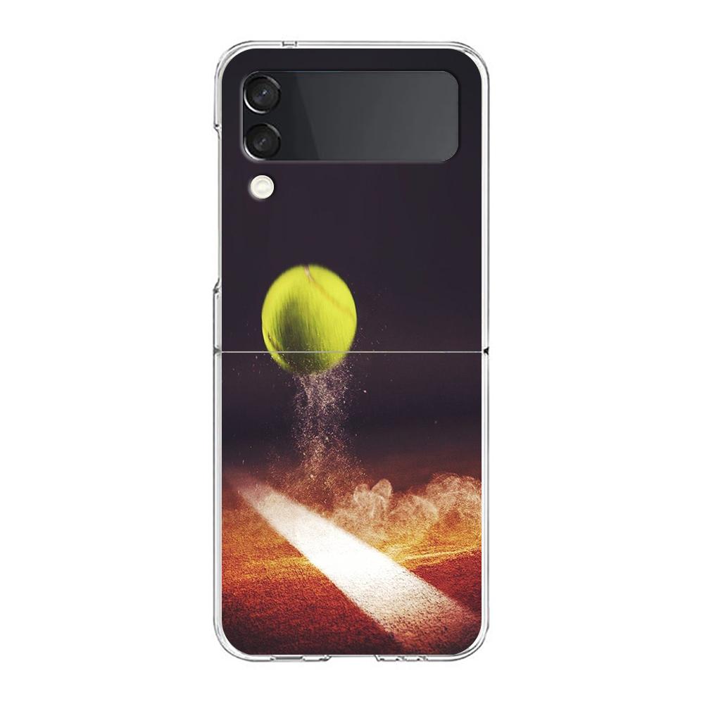 Phone Cover For Samsung Galaxy Z Flip 6 5 4 Case Transparent For Samsung Z Flip 3 Hard PC Foldable Shell Tennis Sport Capas Bags