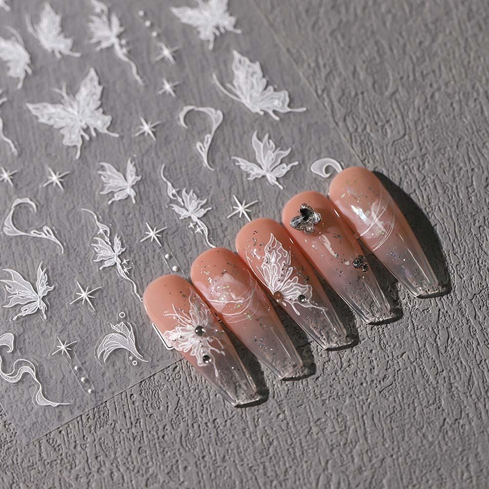 

Маникюрные украшения, наклейки для ногтей с бабочками, украшения для ногтей с бабочками, леди