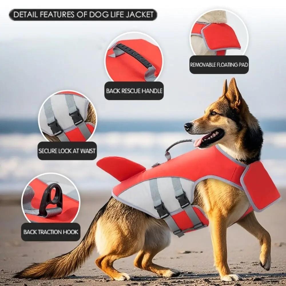Safety Dog Life Jacket Back Traction Hook Pet Flotation Vest Dog Swimming Vest  Puppy Training