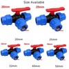 1x PE Pipe 3-Way Ball Valve 20/25/32/40/50mm Plastic Valve Ball Valve Quick Connect Three-way Valve Three-way Ball Valve