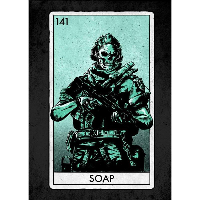 Mw ii cartel map posters canvas painting reaper Simon ghost riley map wall art book print for living room home decor