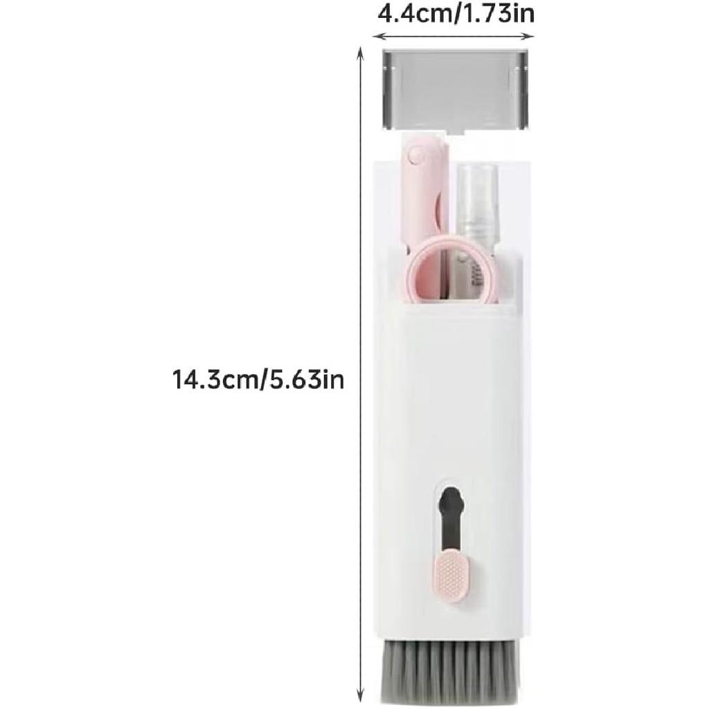 7 In 1 Laptop Cleaning Kit Keyboard Cleaner,Computer Screen Cleaning Brush Tool,Computer Cleaning Tools Kit Corner Gap Duster Keycap Puller(Pink)
