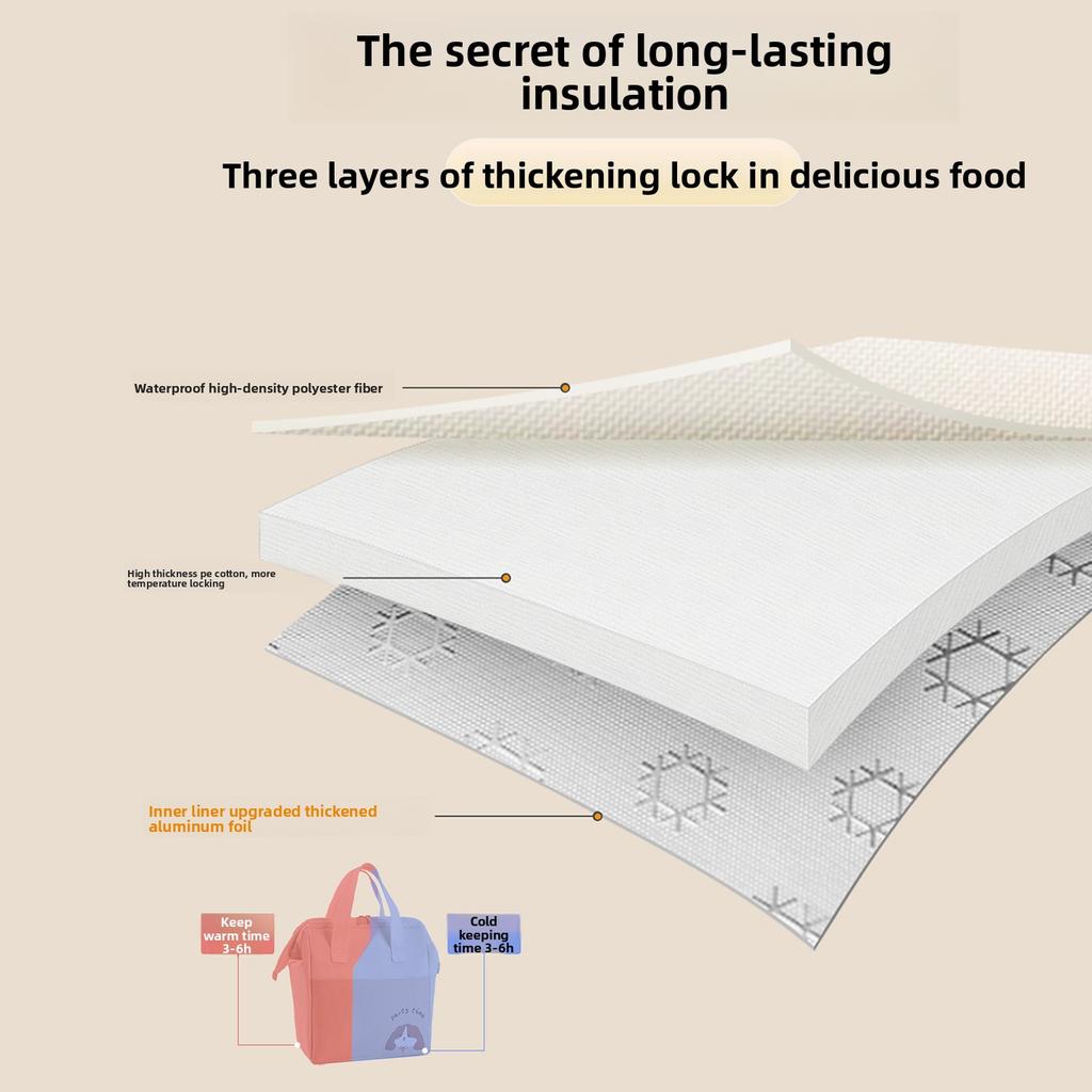 Lunch Bag Handheld Insulated Bag Bento Bag New Model For Office Workers And Students Lunch Bag With Thickened Aluminum Foil