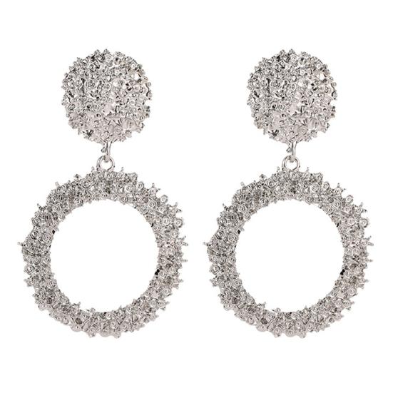 Mode Damen Geometrischer Hohlkreis Anhänger Hängende Ohrstecker Schmuck Dekor