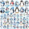 54 Stück Temporäre Tattoos Pinguin-Figuren Wasserdicht Langlebig Körperaufkleber Wintermotive Schneeflocken Cartoon Für Arme