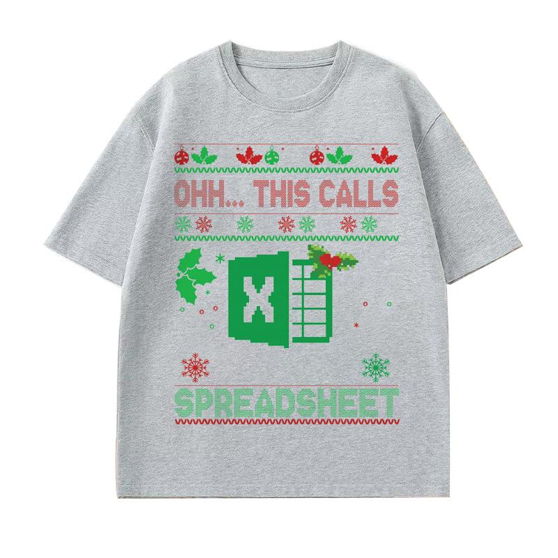 

Oh This Calls for A Spreadsheet Christmas Sweater Excel TShirt Y2k Funny Spreadsheet Excel Lover Office Humor Xmas Saying Tee 4XL