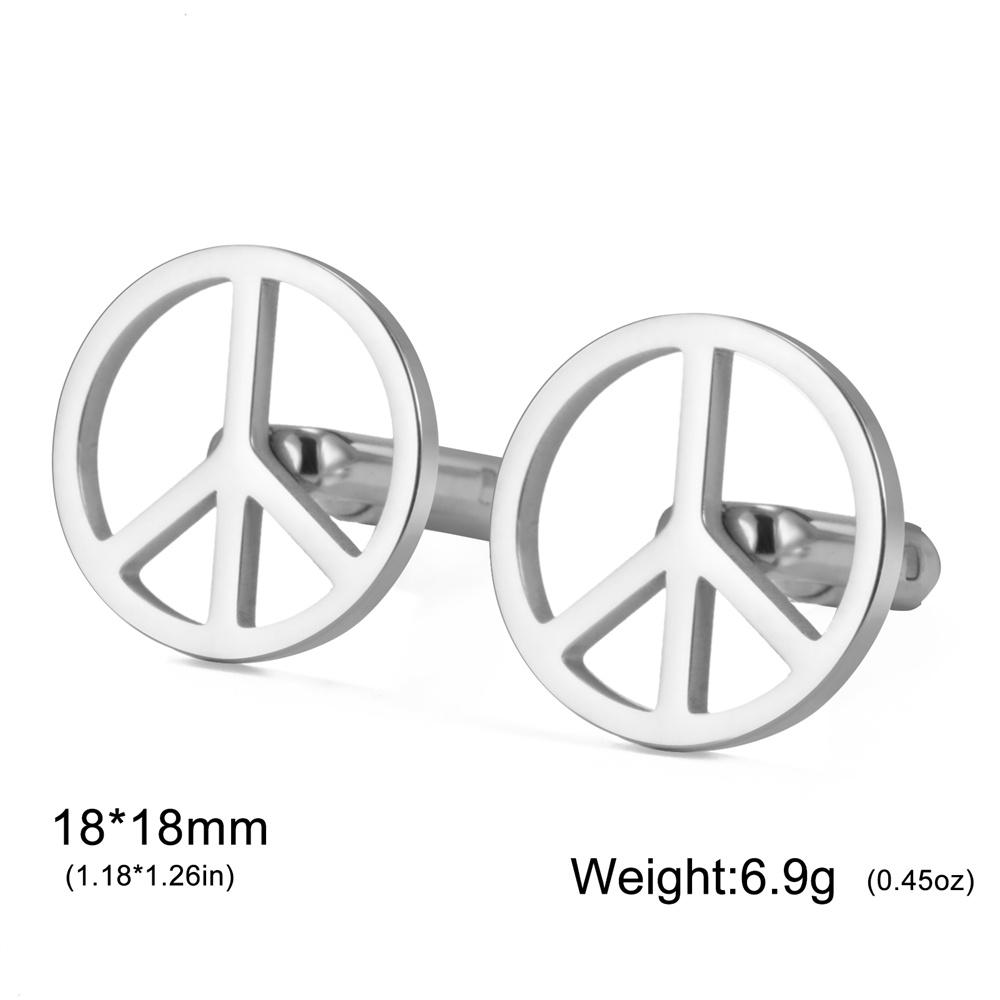 

My Shape Peace Sign Cufflinks Stainless Steel Cufflinks Men Classic Cuff Buttons Wedding Business Shirt Suits Fashion Jewelry