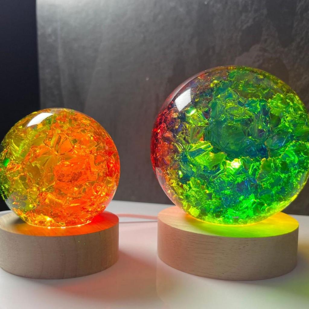 Colorful Crystal Ice Crack Ball Ornament for Fish Tanks and Fountains