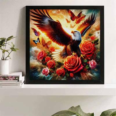 New Arrival 5D DIY Full Circle Diamond Painting "Eagle" Embroidery Cross Stitch Home Decor Gift