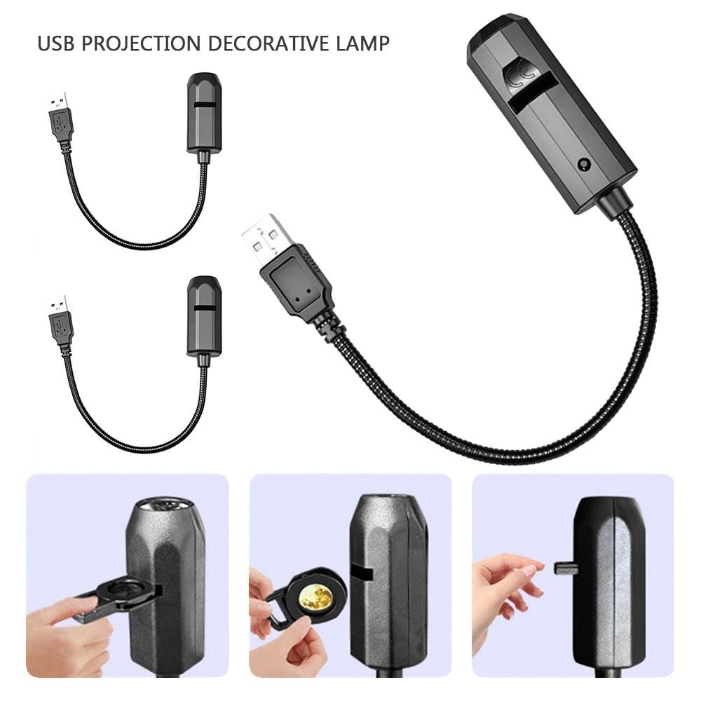 16 mønstre USB-projeksjon Dekorativ lampe USB-projeksjonslys Tak Bakgrunnsdekorasjon