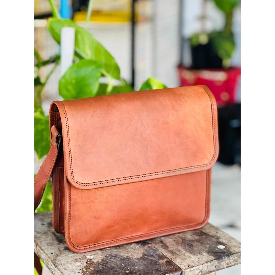 Borsa Messenger da Uomo in Vera Pelle Stabile Borsa a Spalla per Laptop Cartella