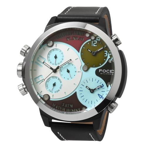 

[FOCE] FOCE Men s 55mm Big Dial Triple Time Metal Watch FM7745L-WP FM7745L-WP