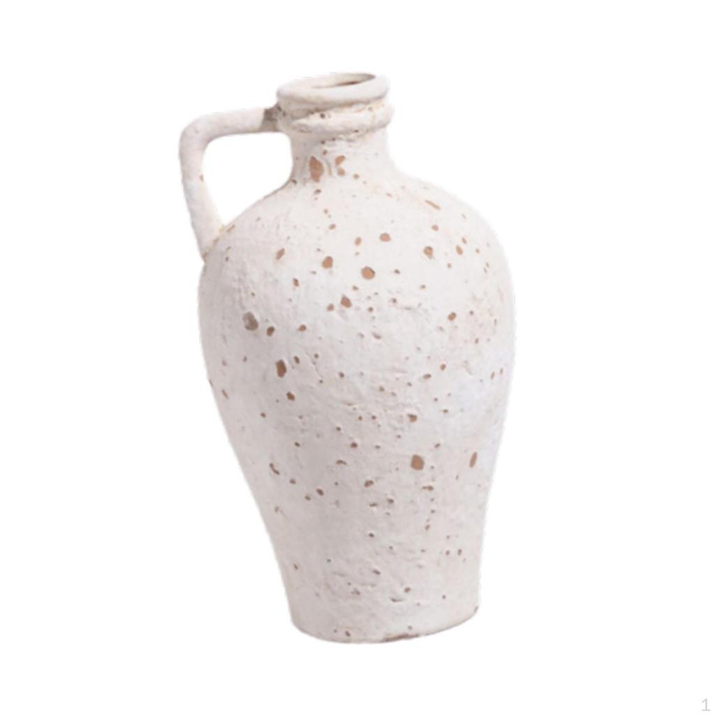 Ceramic Farmhouse Vase, Kettle Flower Pot Holder, Pottery Pitcher for Display