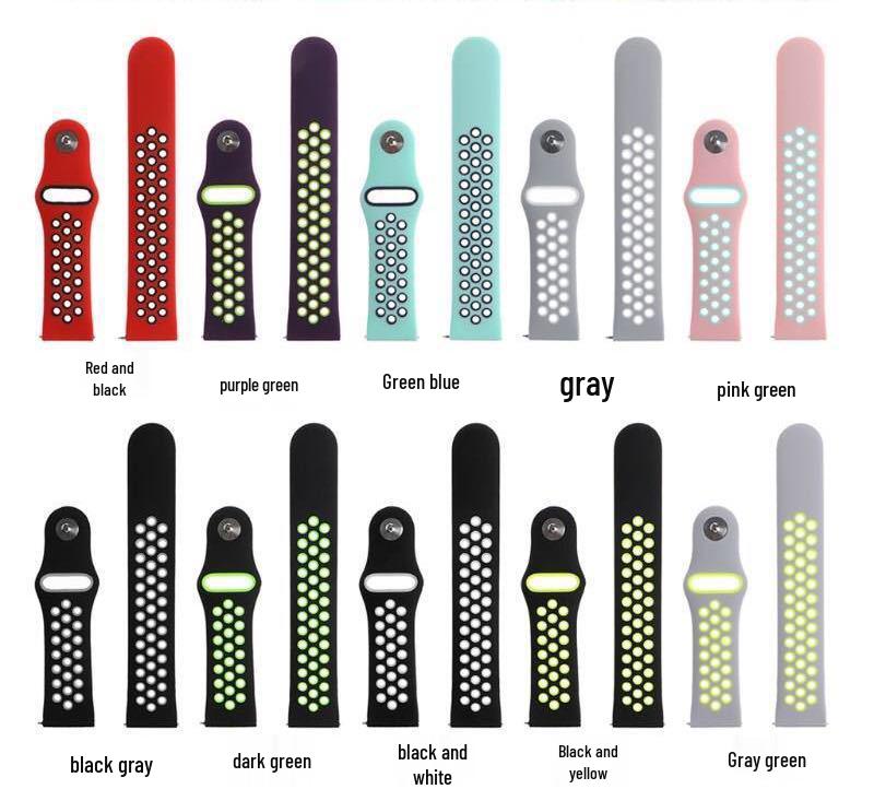 Compatible Silicone Watch Strap for Huawei GT5/4/3/2 46mm/Pro and Samsung/Honor 22/20 Models