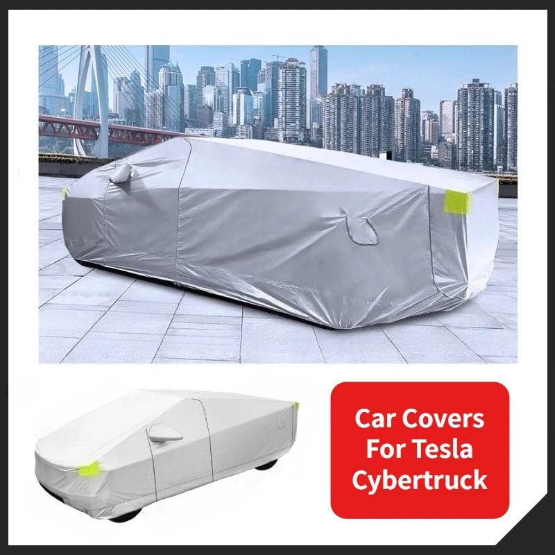 Car Cover for Tesla Cybertruck 2025 Full Car Covers with Reflective Strip Sunscreen Protection Dustproof Waterproof Accessories