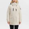 DECATHLON SH900 QUECHUA Minimalist Letter Warm Waterproof Hooded Down Jacket Women's Cream Beige