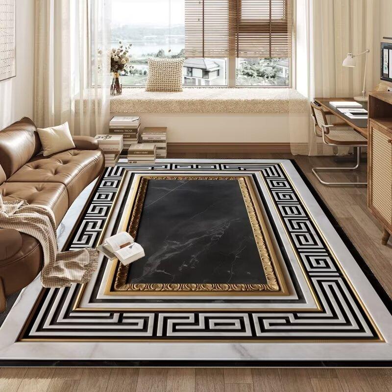 Nordic Golden Luxury Living Room Carpet Large Area Bedroom Soft Rugs Washable Sofa Side Floor Mat Non-slip Carpets Tapis Salon