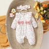 Tuta con Stampa Floreale e Set Fascia per Bambina (0-6 mesi)