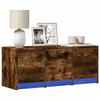 VidaXL TV Cabinet with LED Smoked Oak 97x34x40 Cm Engineered Wood, TV Stand, TV Unit, Multimedia Cabinet, TV Bench, 852240