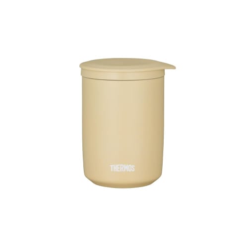 Thermos Vacuum Insulated Tea Tumbler, 500ml, Sand Beige (JTB-500FI SDBE) with Tea Strainer