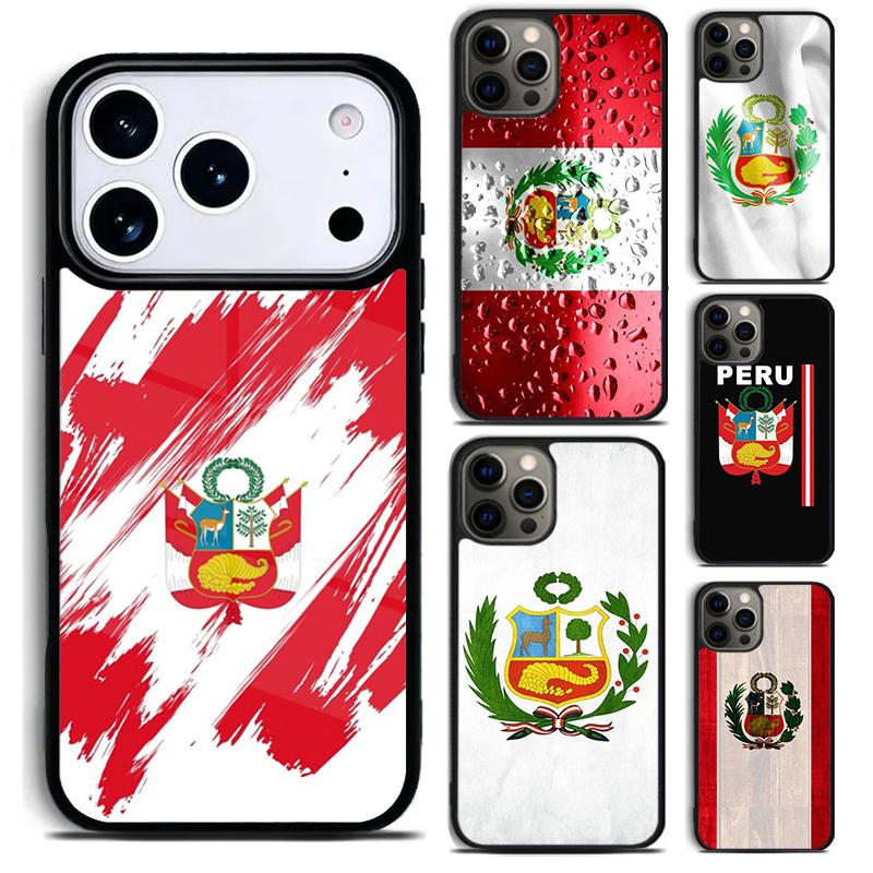 Peru Flag Phone Case for iPhone 17 16 15 Pro Max Air 14 13 12 11 Plus Shockproof Capa Cover