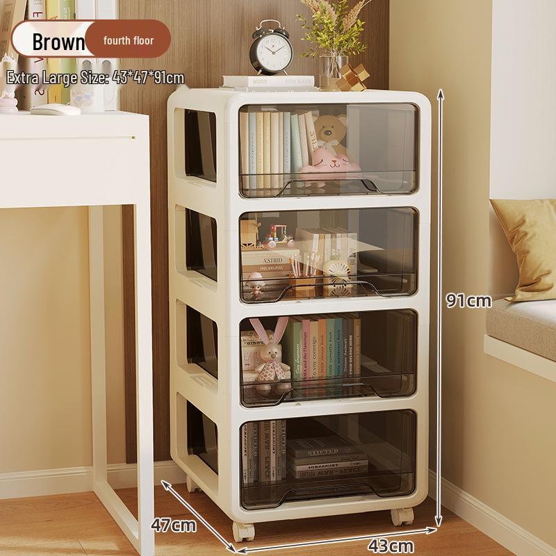 Multi-layer Plastic Drawer Snack Storage Cabinet for Living Room or Bedside