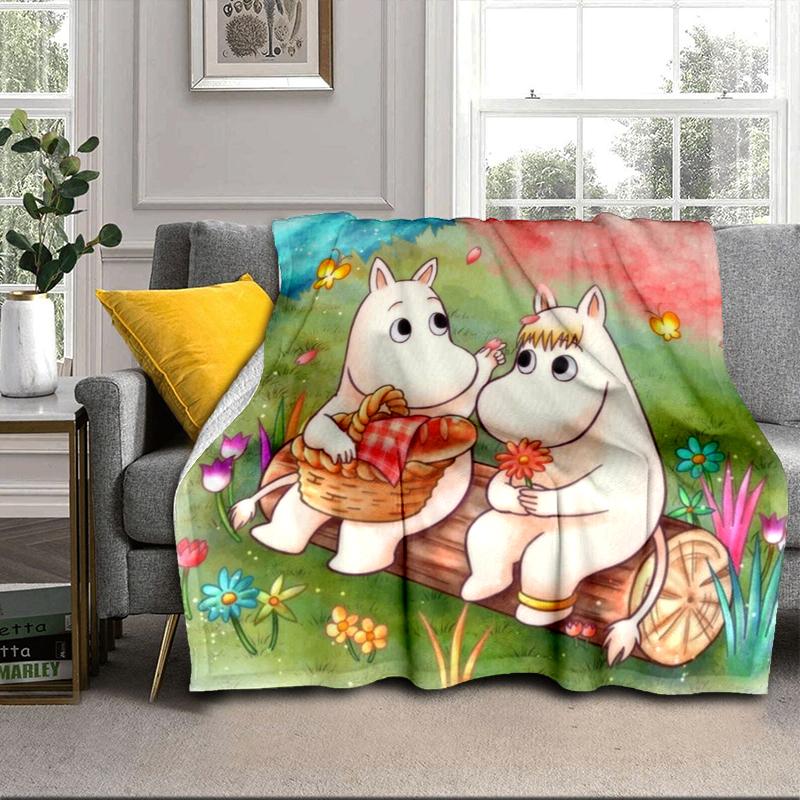 white hippo Fishing Adventure Blanket Flannel Blanket for bed, sofa, Camping, Hiking, Picnic Essentials, gift for family Fan gifts