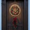 Outdoor Christmas Tree Decor Faux Pearl Art Kit, DIY Rhinestone Gem Painting Craft, Santa Festive Home Items Stocking Elk Pattern Hanging Suncatcher