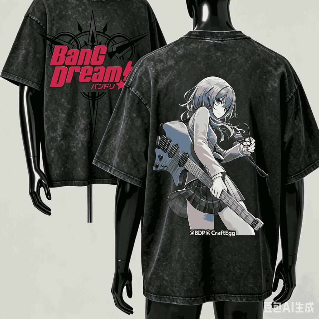 BanG Dream! Washed T-shirt 2026 New Model personality Clothes shirt Year round clothing Retro Fashion Vintage Loose gift